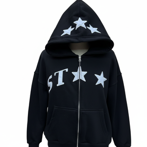 Nuevo estilo, mejor material, sudadera con capucha y cremallera, logotipo bordado personalizado, precios económicos, fabricante líder, sudaderas personalizadas para hombre. - Product Image 3