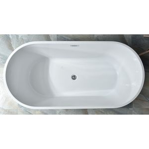 Vasca da Bagno Ovale in Acrilico Bianco 150*80*58cm Senza Base, Modello 822 - Product Image 4