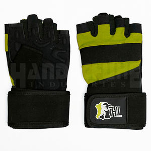 Gants de fitness unisexes personnalisables OEM pour la musculation, en PU, demi-doigts, avec sangle de poignet réglable - Product Image 3