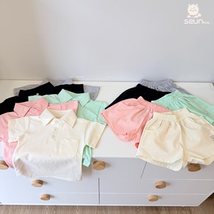 ชุดโปโลเด็กสไตล์เกาหลี SeunKids ผ้าฝ้าย 100% ระบายอากาศได้ดี เสื้อผ้าฤดูร้อน ผลิตในเวียดนาม - Product Image 3
