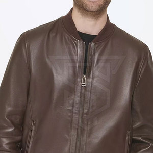 Chaqueta de Invierno Personalizada para Hombre 2025, Estilo Urbano, 100% Cuero con Cuello Alto, Buena Calidad y Color Personalizado en Venta - Product Image 3