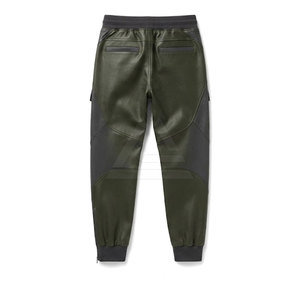 <b>Men</b> Faux <b>Leather</b> Jogger <b>Pants</b> With Side Pockets Tapered Legs And Soft <b>Leather</b> Finish For Casual Streetwear And Outdoor Wear - Product Image 2
