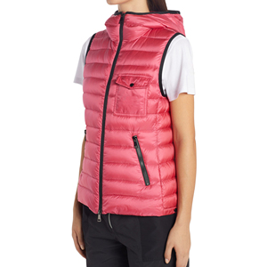 Chaleco acolchado con logo personalizado para mujer, sin mangas, talla grande, transpirable, de color sólido, nuevo estilo. - Product Image 4