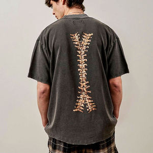 Camiseta Personalizada para Hombre, Estilo Vintage, con Estampado de Calavera, Lavado Ácido - Product Image 4