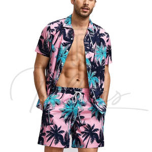 Ensemble de deux pièces de haute qualité pour hommes, chemise hawaïenne d'été et short en flanelle, t-shirts imprimés hawaïens - Product Image 6