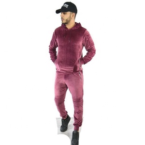 tracksuit velvet hoodie sweatshirt tops pants men two piece set fall velvet tracksuit - Product Image 3