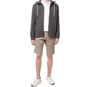 เสื้อมีฮู้ดสำหรับผู้ชายผ้าฝ้าย100% มีฮู้ดแบบซิปสีทึบผ้าคอตตอนแนวสตรีทแบบกำหนดเอง - Product Image 6