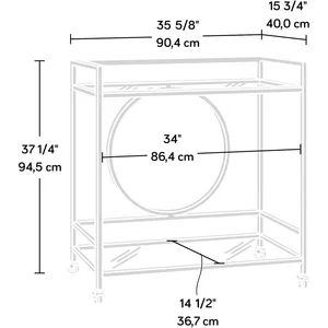 Modern Metal Serving Cart with Round Shelf 34 Inch Diameter Spacious Utility Shelves Elegant Handmade Craftsmanship - Product Image 2