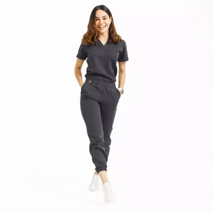 Uniformes Médicos de Moda Premium para Mujer, Conjuntos de Uniformes de Enfermera Personalizables, Uniforme de Hospital Elegante con Cuello en V, Pantalones y Blusa para Doctoras - Product Image 1