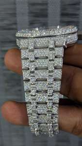 Reloj de Diamantes Moissanite para Hombre, Reloj de Pulsera de Cuarzo de Acero Inoxidable con Incrustaciones de Lujo y Moissanite VVS para Venta al por Mayor - Product Image 5