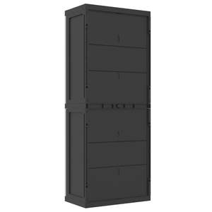 ตู้เก็บของกลางแจ้ง สีเทาและสีดำ ขนาด 25.6"x14.6"x65" วัสดุ PP เหมาะสำหรับโรงเก็บของและพื้นที่จัดเก็บ - Product Image 6