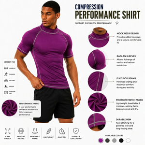 <b>Men's</b> Sleeve <b>Compression</b> T <b>Shirt</b> Breathable Quick Dry Slim Fit Sports Top Workout Training Tee <b>men</b> <b>compression</b> top <b>men</b> - Product Image 6
