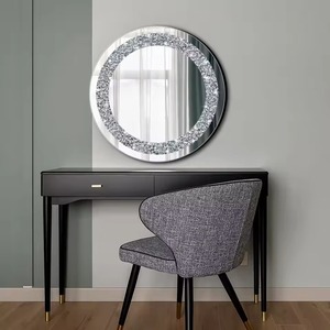 Luxury <b>Crystal</b> Diamond Wall <b>Mirror</b> Silver Decorative Living Room Bedroom Bathroom Home Decor REHMAN CRAFT Handmade Contemporary - Product Image 2