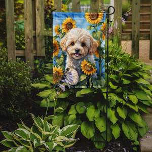 Maltipoo girasoles jardín bandera Multicolor decorativo patio Banner para Patio ilustraciones buzón y camas de flores para espacios pequeños - Product Image 2