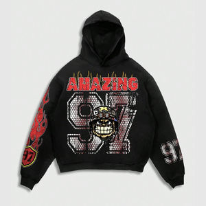 Conjunto de Sudadera con Capucha y Pantalones Deportivos para Hombre, con Estampado DTF de Estrellas y Letras Personalizado, de Alta Calidad y en Tendencia - Product Image 2