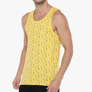 Custom 280gsm 100% Cotton Breathable Quick Dry Eco-Friendly Summer Casual Regular Sleeve Fitness Wear Tank <b>Top</b> Crew Neck Men - Product Image 4