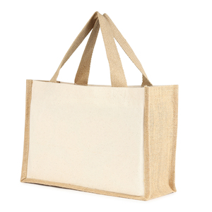 <b>Foldable</b> Durable Jute Tote <b>Bag</b> with Zipper Closure and Rope Handle for Grocery Shopping-Reusable Bulk Orders - Product Image 4
