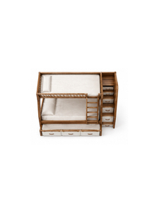 Lit superposé en bois massif avec tiroirs de rangement et escalier, design scandinave pour chambre d'enfant - Product Image 3