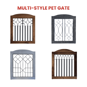 Barrière pour animaux de compagnie en bois en gros, pliable, réglable, portable, moderne, de luxe, autoportante, ODM OEM, sécurité, utilisation domestique - Product Image 3