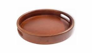 Polished Durable <b>Wooden</b> <b>Round</b> Serving Tray Classic Design for Wedding Decorative and Display Use - Product Image 3