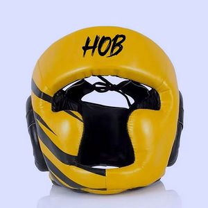 Protector de Cabeza para Boxeo HOB, Amarillo y Negro, de Cuero PU, para Adultos, Unisex, Equipo Deportivo - Product Image 1