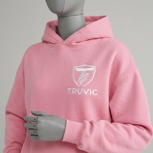 Truvic <b>Pink</b> Hooded <b>Tracksuit</b> Set 100% Cotton Full Length Casual Wear With Logo Front Breathable Regular Fit Autumn <b>Tracksuit</b> - Product Image 5