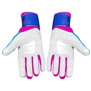Gants de frappe en cuir bleus, roses et blancs, rembourrés, avec fermeture auto-agrippante, unisexes, pour adultes, entraînement, ambidextres - Product Image 4