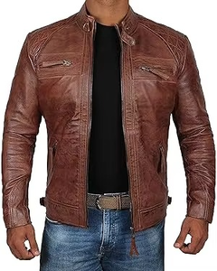 Chaqueta de Cuero para Hombre, Logotipo Personalizado, Color Sólido, Alta Calidad, Diseño Único, Tallas Grandes, Servicios OEM y ODM Disponibles - Product Image 4
