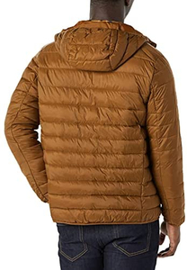 100% Nylon <b>Waterproof</b> Hooded Puffer <b>Jacket</b> with Patchwork Design - Product Image 3