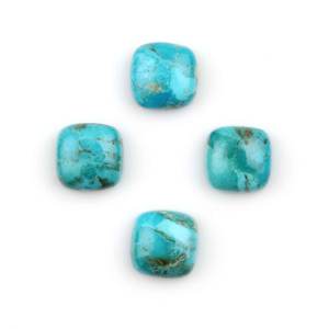 Turquesa Natural de Alta Calidad de Mohave, Arizona, Cabujón Calibrado de 10x10 mm, Forma de Cojín, Piedras Preciosas Sueltas, Suministros para la Fabricación de Joyas - Product Image 1