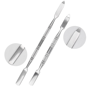 1 pièce Spatule de mélange professionnelle en acier inoxydable à double tête pour couleurs de vernis à ongles, outil de nail art et de design DIY - Product Image 1