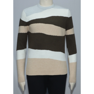 Pull d'hiver personnalisé pour homme à manches longues en maille jacquard géométrique unie, à séchage rapide, respirant, anti-plis et biologique - Product Image 3