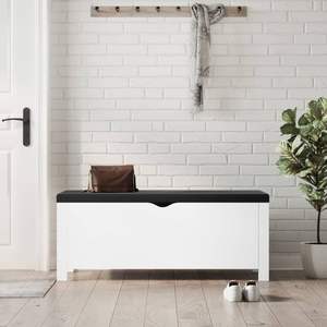 Boîte de rangement blanche avec coussin 41.3 "x 15.7" x 17.7 "Meubles de maison - Product Image 1