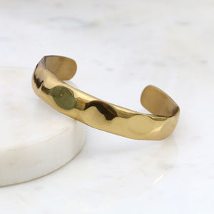 Handmade Hammered Brass Cuff <b>Bracelet</b> - <b>Adjustable</b> Gold Open Bangle for Women - Minimalist Boho Jewelry Gift - Raw Brass Jewelry - Product Image 5