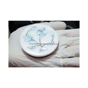 Vente chaude Vert Nacre Pierre Artisanat Miroir Marbre pour la Décoration de Mariage et Cadeaux Marbre Incrustation Orgone Miroirs - Product Image 2