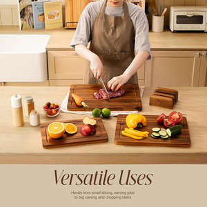 Tabla de cortar multiusos de bambú con canal para jugos |   Tabla de Cortar Ideal para Preparar Carne, Verduras y Frutas - Product Image 4