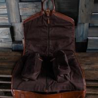 Sac de transport de vêtements de luxe en cuir véritable de qualité supérieure, décontracté, simple, classique, avec fermeture éclair, portable, robuste, pour protection de costumes, vente en gros