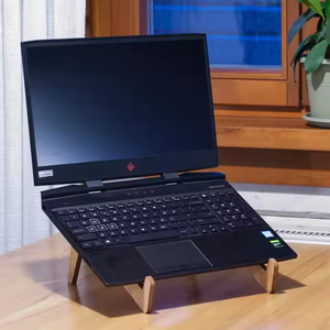 Suministro directo de fábrica soporte de madera para computadora personal accesorios de oficina soportes verticales para computadora portátil - Product Image 3