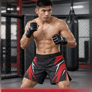 Shorts de combat MMA personnalisés couleur sable du désert, shorts de grappling, fabricant OEM ODM, vêtements de sport sublimés pour l'entraînement - Product Image 1