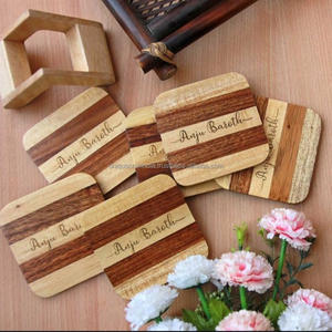 Sous-verres en bois pour la gravure ensemble blanc tapis/Pad café thé Table à manger accessoires cuisine fête mariage en vrac - Product Image 5