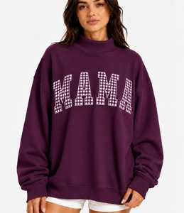 Sweat-shirt d'hiver surdimensionné à col montant personnalisé pour femmes, tendance, tissu de haute qualité, écologique, respirant - Product Image 2