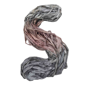 Y S INTERNATIONAL YS-323 Recycled Silk <b>Ribbon</b> Multicolor Crinkle <b>Ribbon</b> in <b>Pink</b> Grey Ivory for Jewelry Fashion Crafts Wholesale - Product Image 4