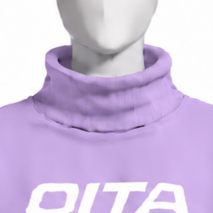 Sweat-shirt oversize pour femme, col montant, manches à perles, coupe ample, style streetwear décontracté, manches longues, mode hiver, couleur lilas - Product Image 3