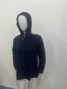 full sleeves Mastectomy zipper hoodies with <b>Drain</b> Pockets Post-Surgery Soft Full Front Zip-Up Short Sleeve Recovery tshirt - Product Image 3