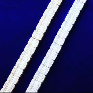 Nueva Cadena Cubana de Plata de Ley 925/Oro Blanco con Diamantes Iced Bling Star D VVS, Estilo Hip Hop de Lujo para Hombre y Mujer - Product Image 3