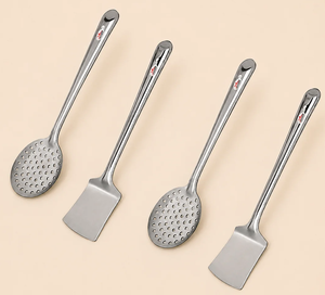 Cuillère de cuisine en acier inoxydable, écologique, moderne, élégante, décorative, ensemble d'ustensiles de cuisine, cuillère de cuisine à prix abordable - Product Image 3