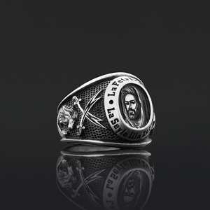 Anillo Islámico BOJ 08 con Caligrafía de Muhammad Resulullah y Mezquita, Anillo Musulmán, Regalo Religioso, Precio Bajo - Product Image 3