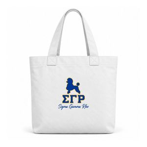 Bolsa de Mano para Mujer, Uso Diario, Bordado Personalizado con Letras Griegas, Espaciosa, Reutilizable, para Compras, Viajes, Universidad - Product Image 1