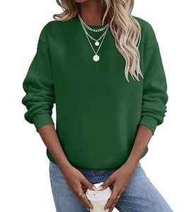 Nouvel Arrivage – Sweat-shirt en Coton Confortable et Décontracté pour Femme, Col Rond, Manches Longues, Épaules Tombantes, Couleur Unie, de Luxe, Origine Bangladesh - Product Image 1