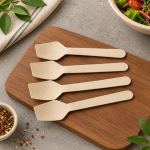 Ensemble de couverts jetables en bois EcoRev ECO71, couteau, fourchette, cuillère, 158 mm, écologiques, biodégradables, sans danger pour les aliments, pour les fêtes - Product Image 6
